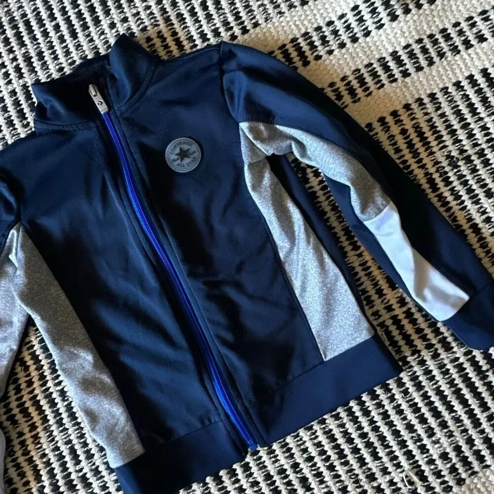 Converse Size 4T navy blue and gray track jacket